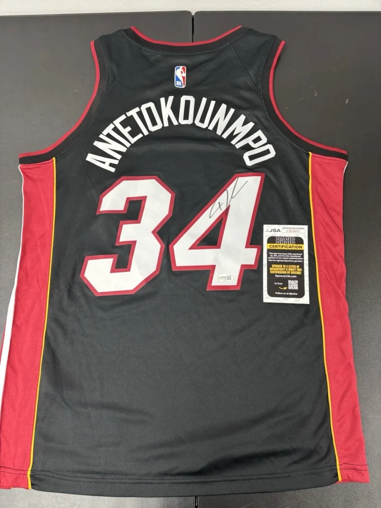 Giannis Antetokounmpo Autographed Signed Miami Heat Jersey JSA COA. Rare!! New