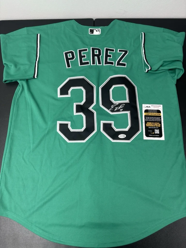 Eury Perez Miami Marlins Autographed Signed Jersey JSA COA Certified.