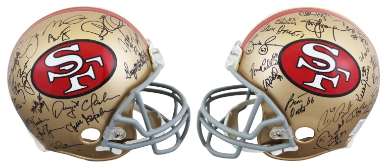 49ers Legends (37) Montana, Young, Rice, Clark +33 Signed F/S Proline Helmet PSA