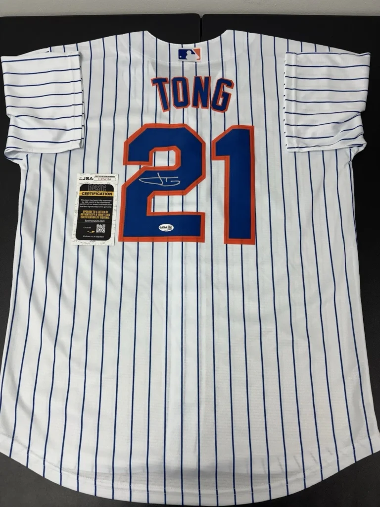Jonah Tong Signed Autographed New York Mets Jersey! Rare! JSA Coa