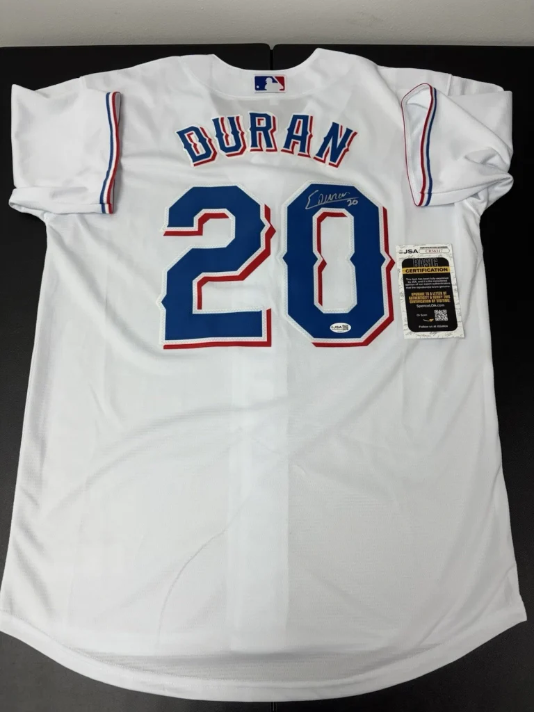 Ezequiel Duran Signed Autographed Jersey Texas Rangers. JSA Coa