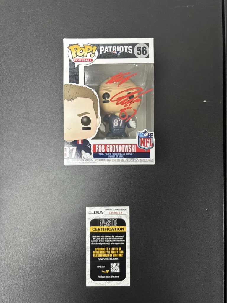 Rob Gronkowski Autographed New England Patriots Funko Pop #56 JSA Certified