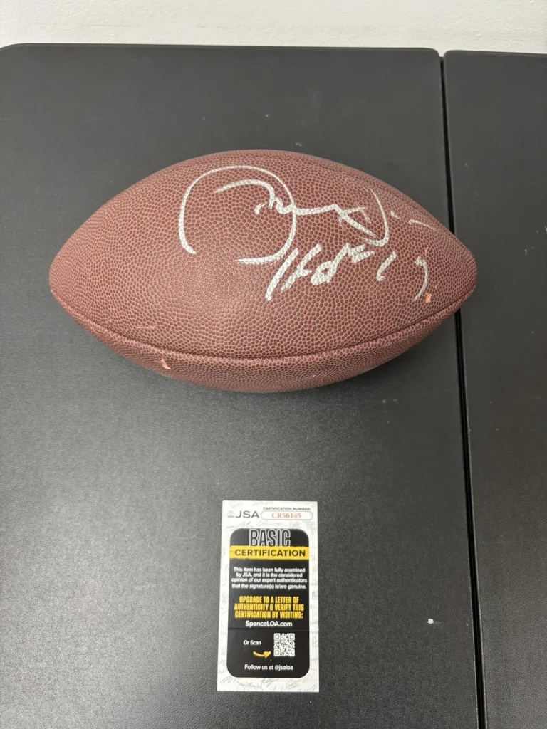 Jerry Jones signed Autographed Wilson Replica Football Dallas Cowboys. JSA Coa