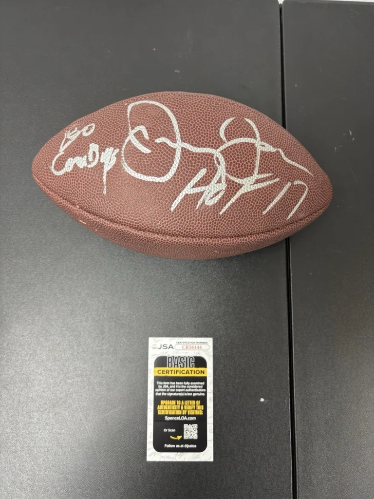 Jerry Jones signed Autographed Wilson Replica Football Dallas Cowboys. JSA Coa