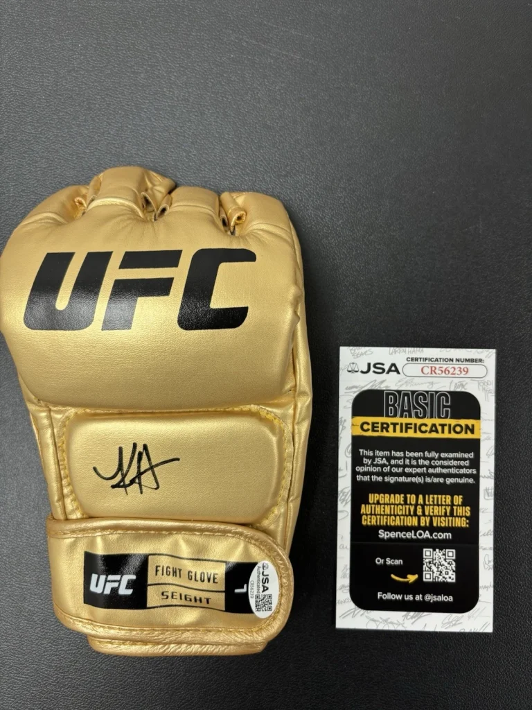 Kayla Harrison Signed Autographed Gold UFC Glove Jsa Coa