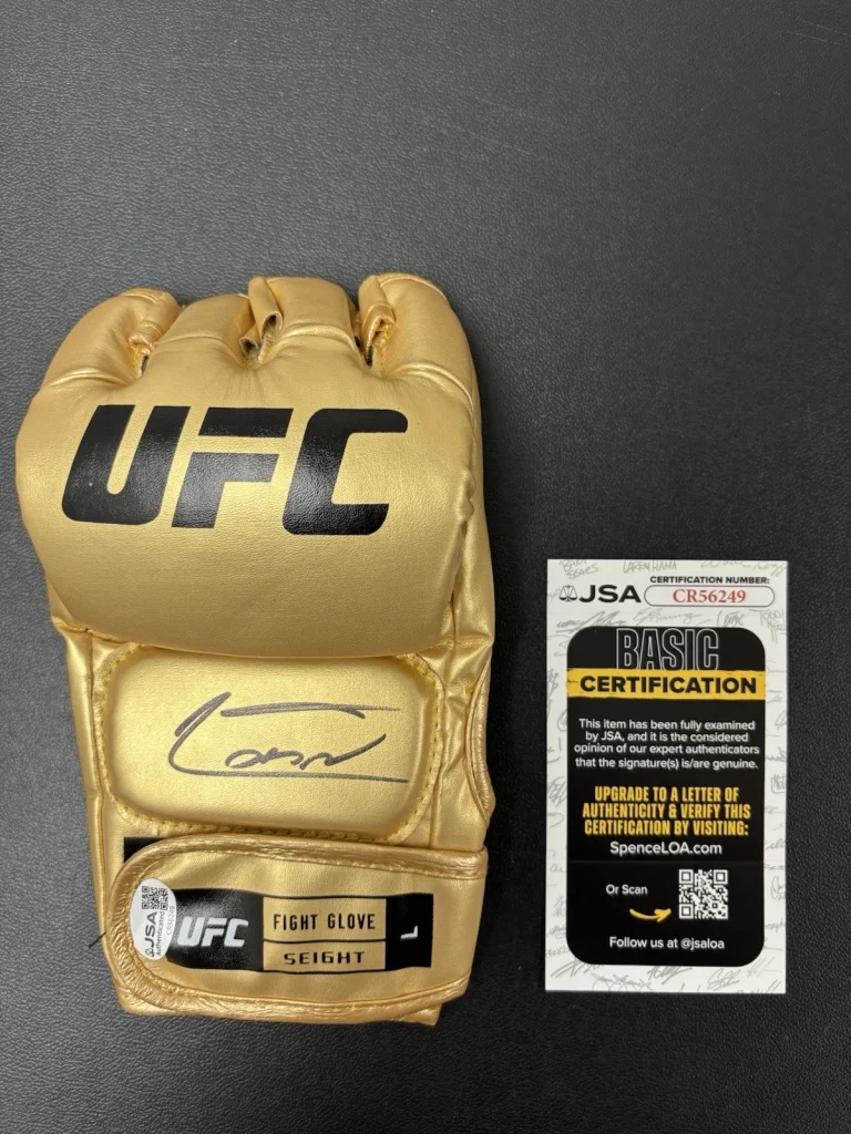 Jean Silva Signed Autographed Gold UFC MMA Glove JSA COA