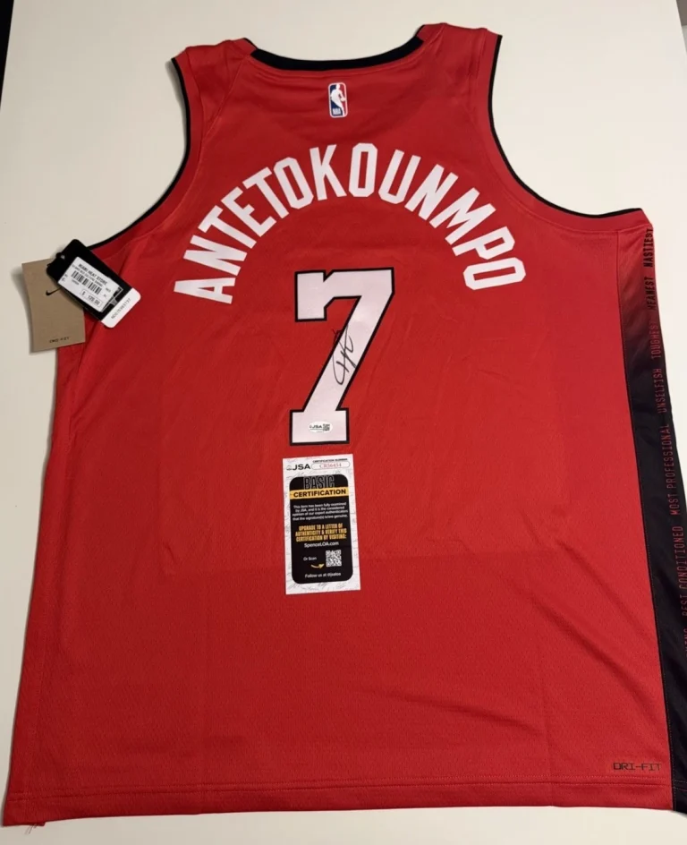 Giannis Antetokounmpo Miami Heat Autographed Authentic Swingman Jersey JSA COA