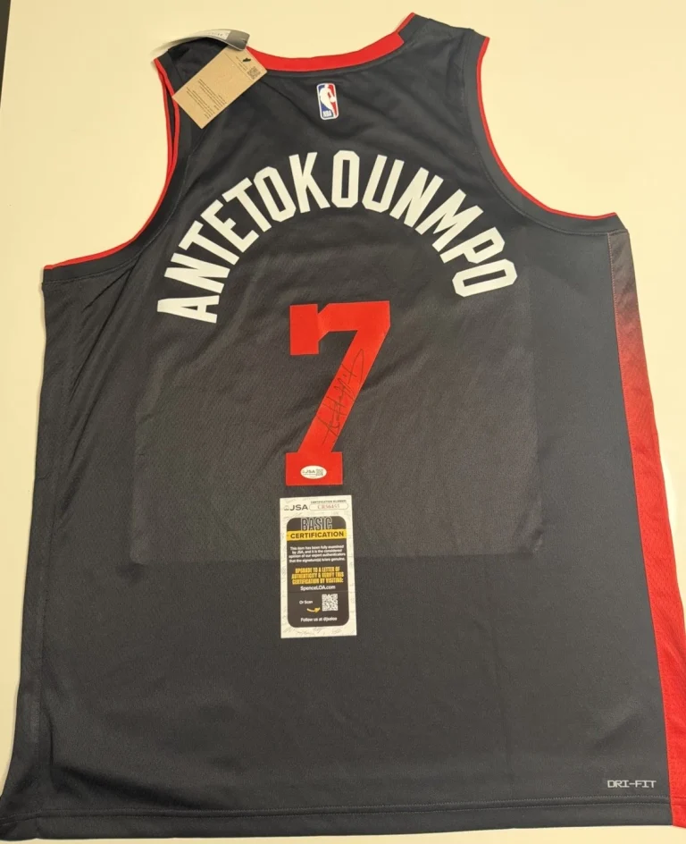 Giannis Antetokounmpo Miami Heat Autographed Authentic Swingman Jersey JSA COA