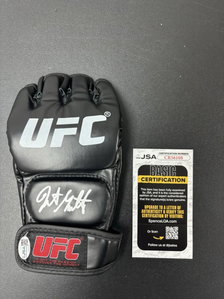 Justin Gaethje Autographed UFC Glove MMA Champ JSA COA