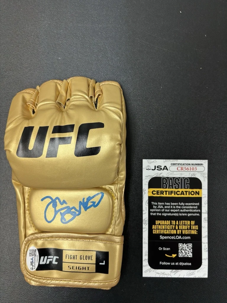 Jon Bones Jones Signed Autographed UFC Gold Fight Glove Jsa Coa. GOAT