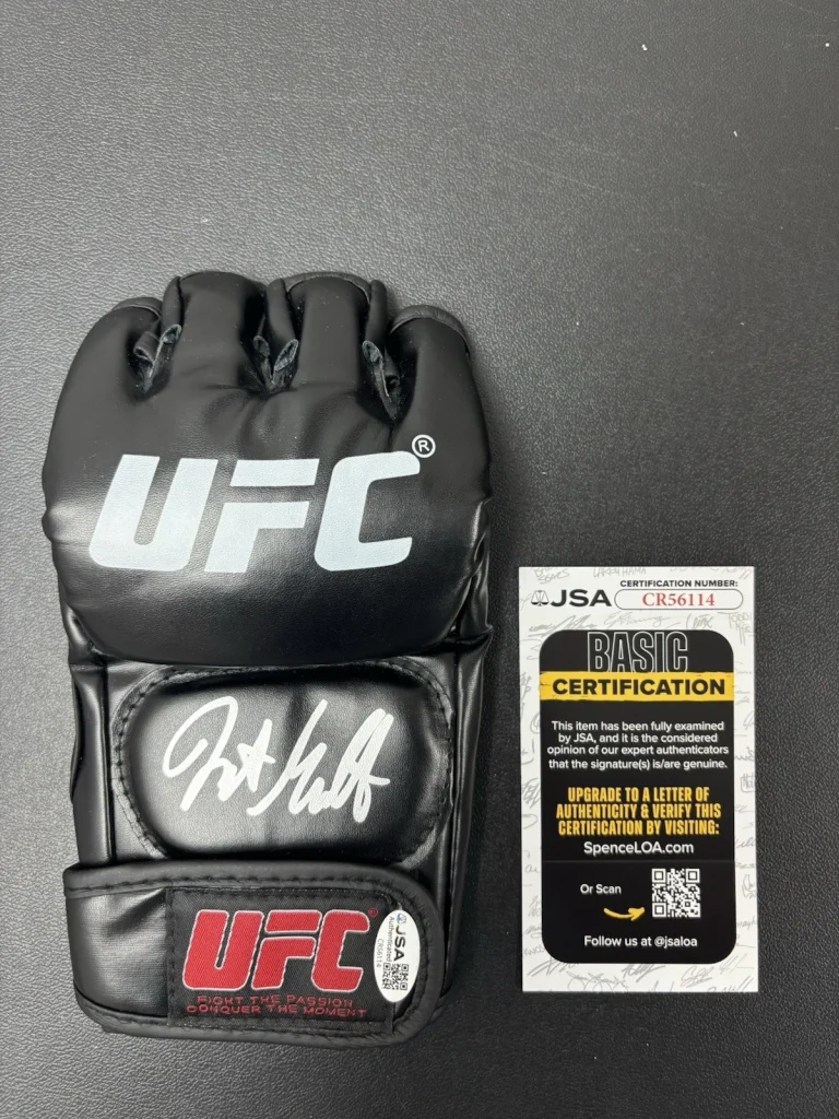 Justin Gaethje Autographed UFC Glove MMA Champ JSA COA