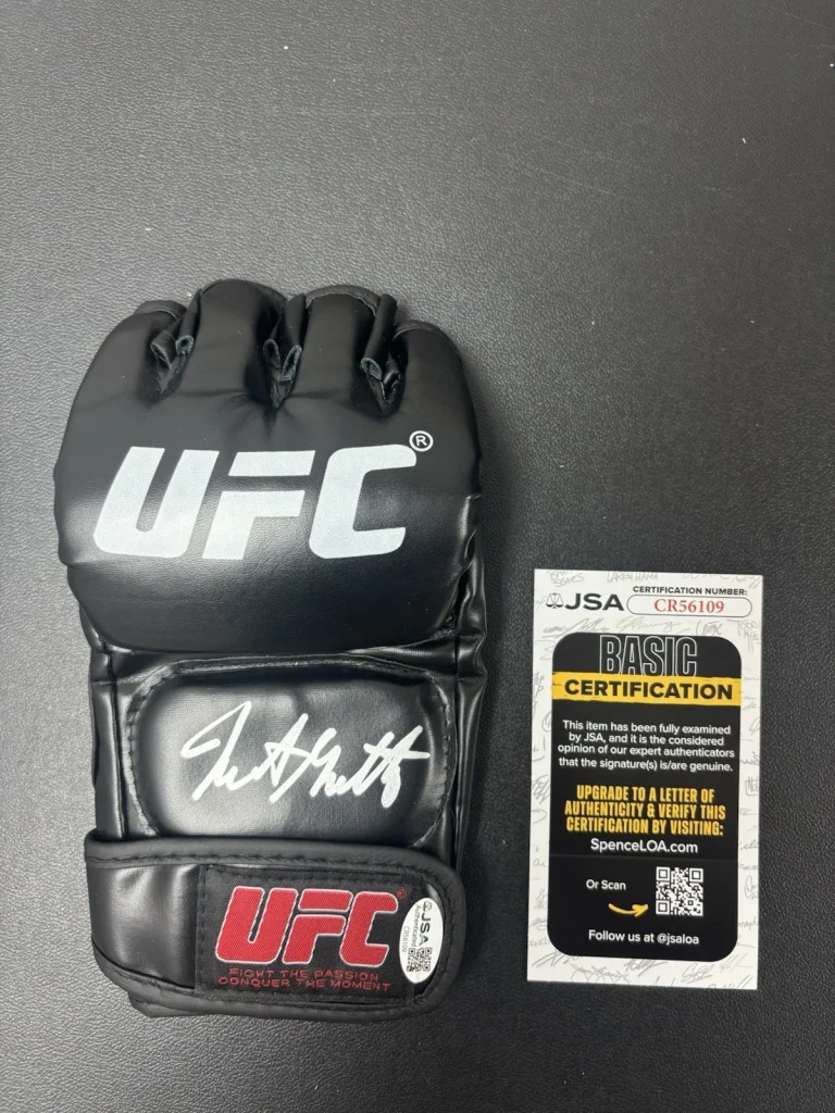 Justin Gaethje Autographed UFC Glove MMA Champ JSA COA