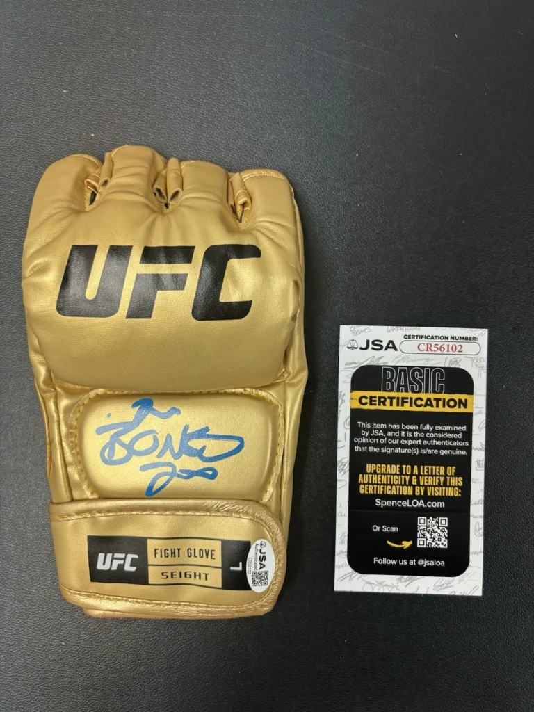Jon Bones Jones Signed Autographed UFC Gold Fight Glove Jsa Coa. GOAT