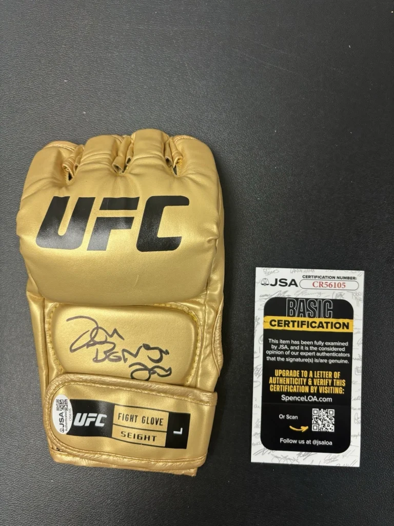 Jon Bones Jones Signed Autographed UFC Gold Fight Glove Jsa Coa. GOAT