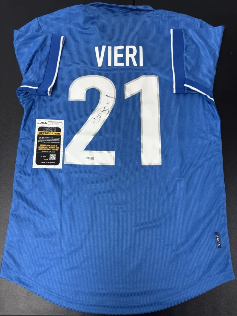 Christian Vieri Signed Jersey Italy JSA COA