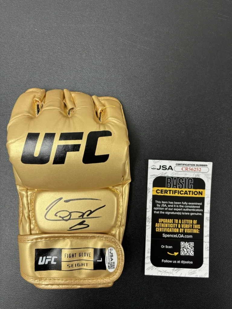Jean Silva Signed Autographed Gold UFC MMA Glove JSA COA