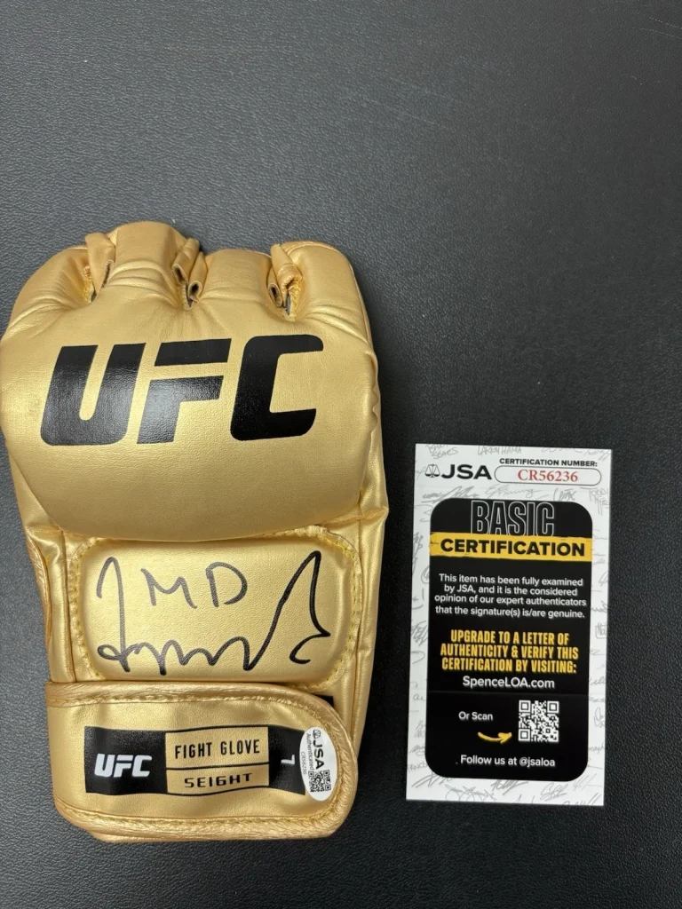 Merab Dvalishvili The Machine Signed Autographed UFC Gold Glove. JSA Coa
