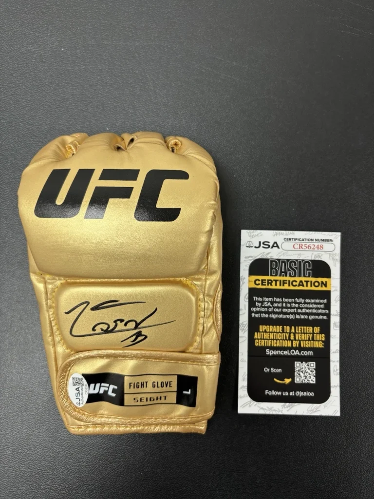 Jean Silva Signed Autographed Gold UFC MMA Glove JSA COA
