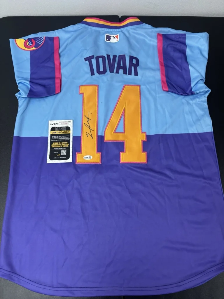 Ezequiel Tovar Signed Colorado Rockies City Connect  Jersey JSA Coa Autographed