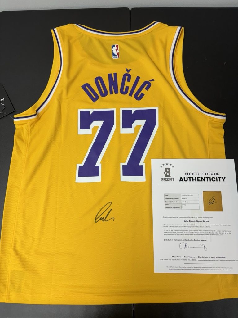 Luka Doncic Signed  Autographed Los Angeles Lakers Jersey. Beckett Loa