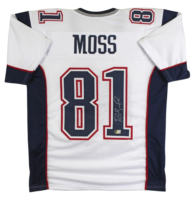 Randy Moss Authentic Signed White Pro Style Jersey Autographed BAS Witnessed 2