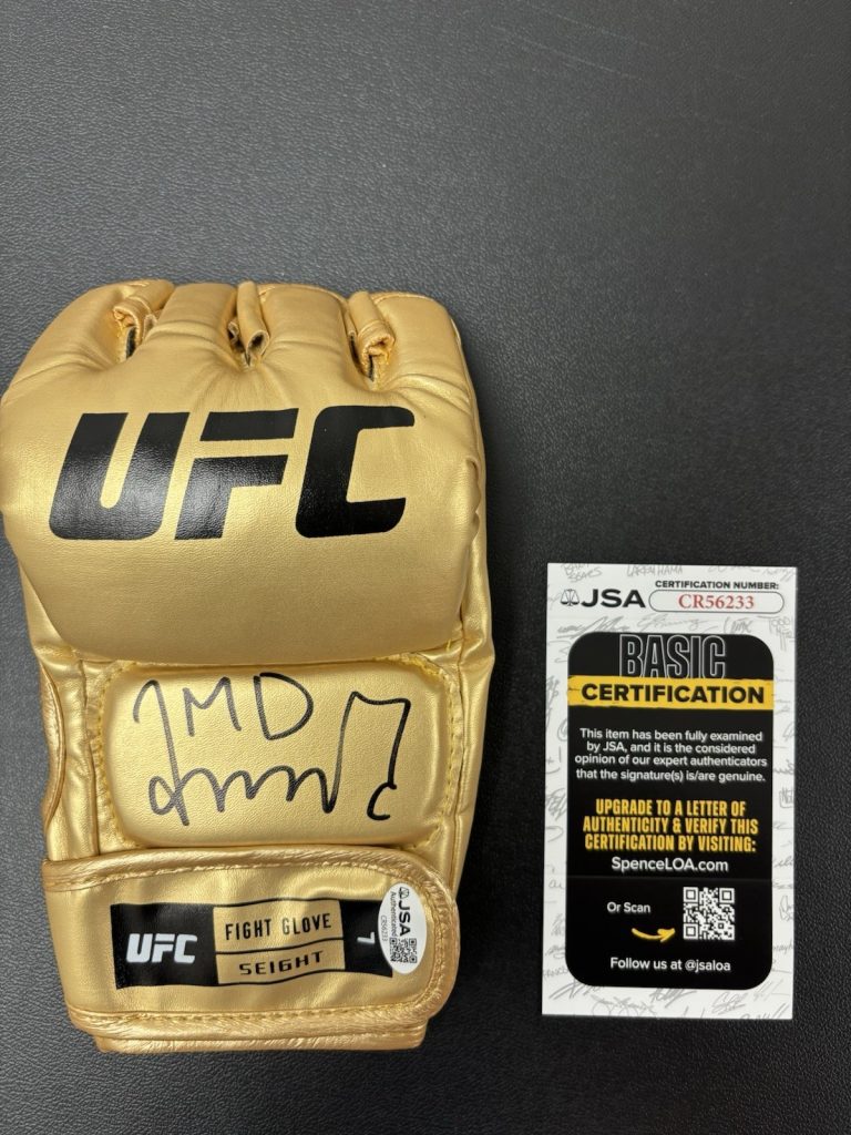 Merab Dvalishvili The Machine Signed Autographed UFC Gold Glove. JSA Coa