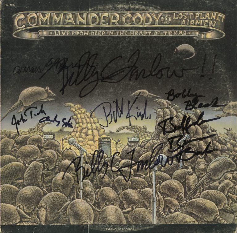 Commander Cody & the Lost Planet Airman signed vinyl record x 6 Live TEXAS ACOA