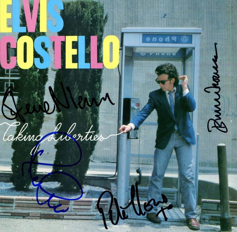 ELVIS COSTELLO Taking Liberties SIGNED RECORD Pete & Bruce Thomas, Steve ACOA b