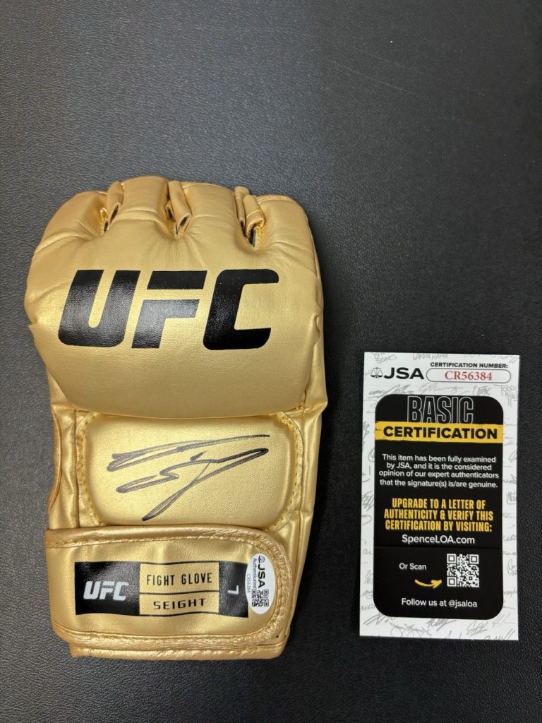 Nate Diaz Signed Autographed UFC Gold Glove Jsa Coa Authenticated