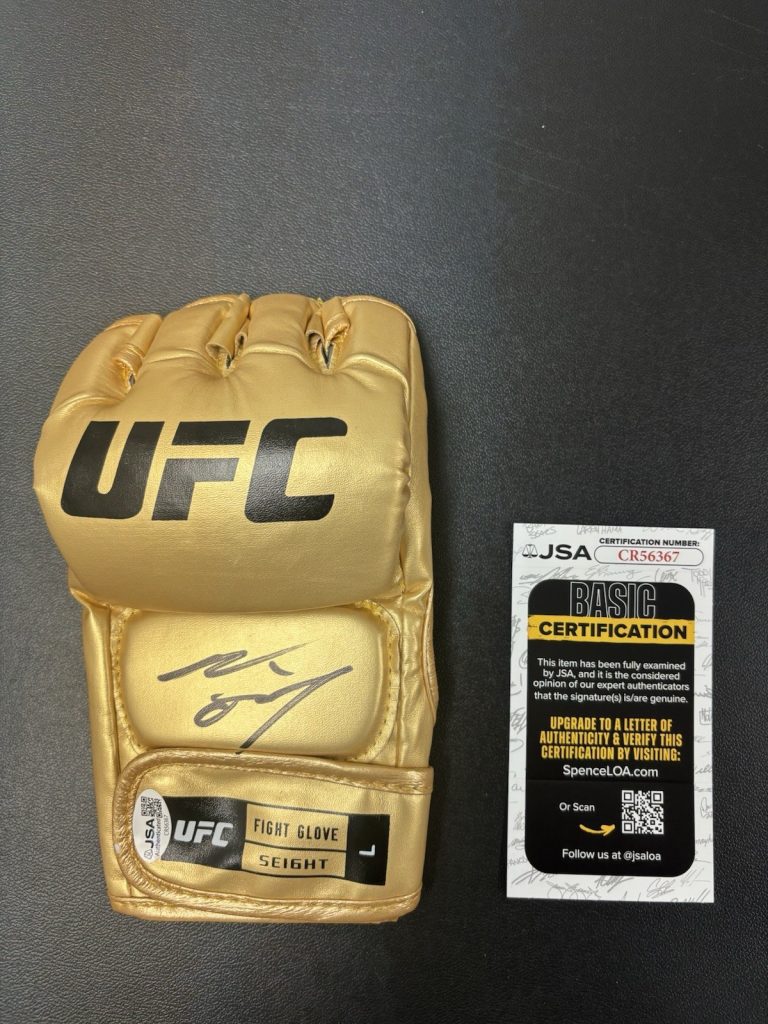 Nate Diaz Signed Autographed UFC Gold Glove Jsa Coa Authenticated