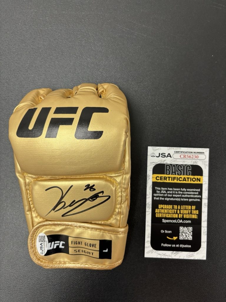 CARLOS ULBERG SIGNED Autographed Gold UFC GLOVE JSA COA