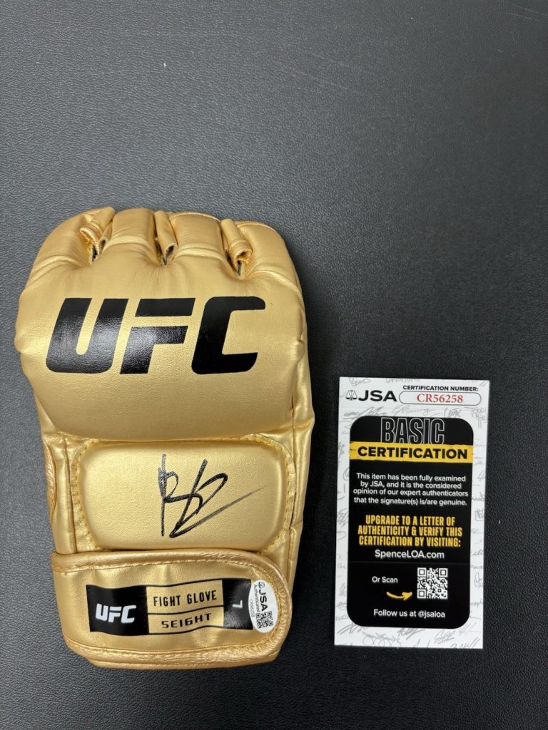 Sean Brady Signed Autographed Gold UFC Glove Jsa Coa