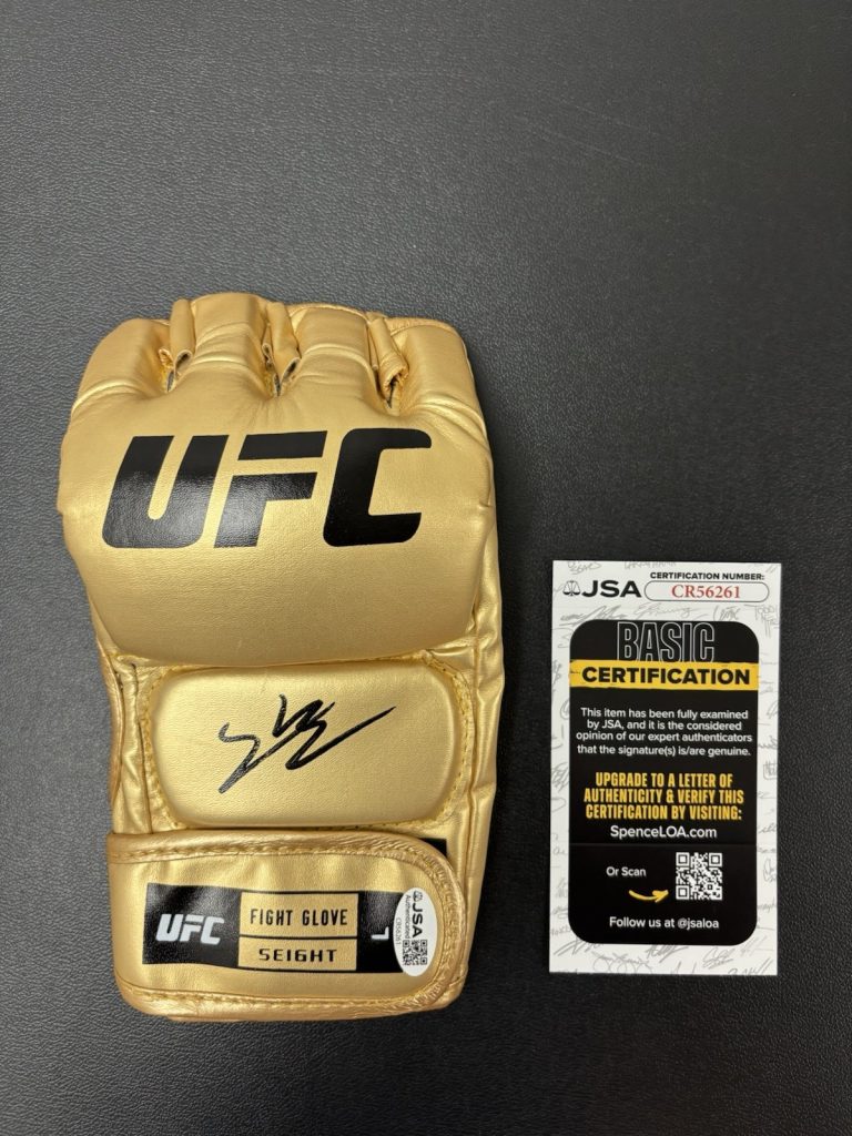 Sean Brady Signed Autographed Gold UFC Glove Jsa Coa