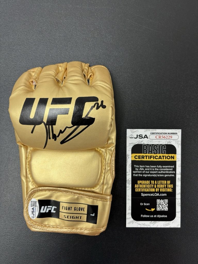 CARLOS ULBERG SIGNED Autographed Gold UFC GLOVE JSA COA