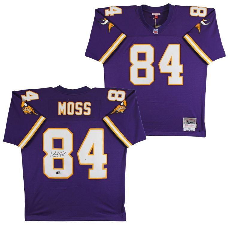 Vikings Randy Moss Authentic Signed Purple M&N 1998 TB Jersey BAS Wit #4W986557