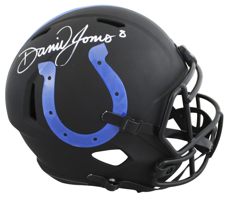 Colts Daniel Jones Signed Eclipse Full Size Speed Rep Helmet BAS Wit #WM81930