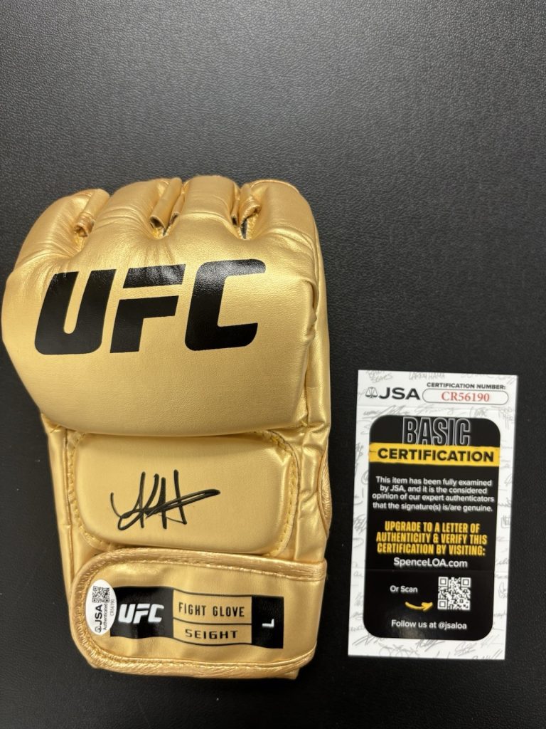 Kayla Harrison Signed Autographed Gold UFC Glove Jsa Coa