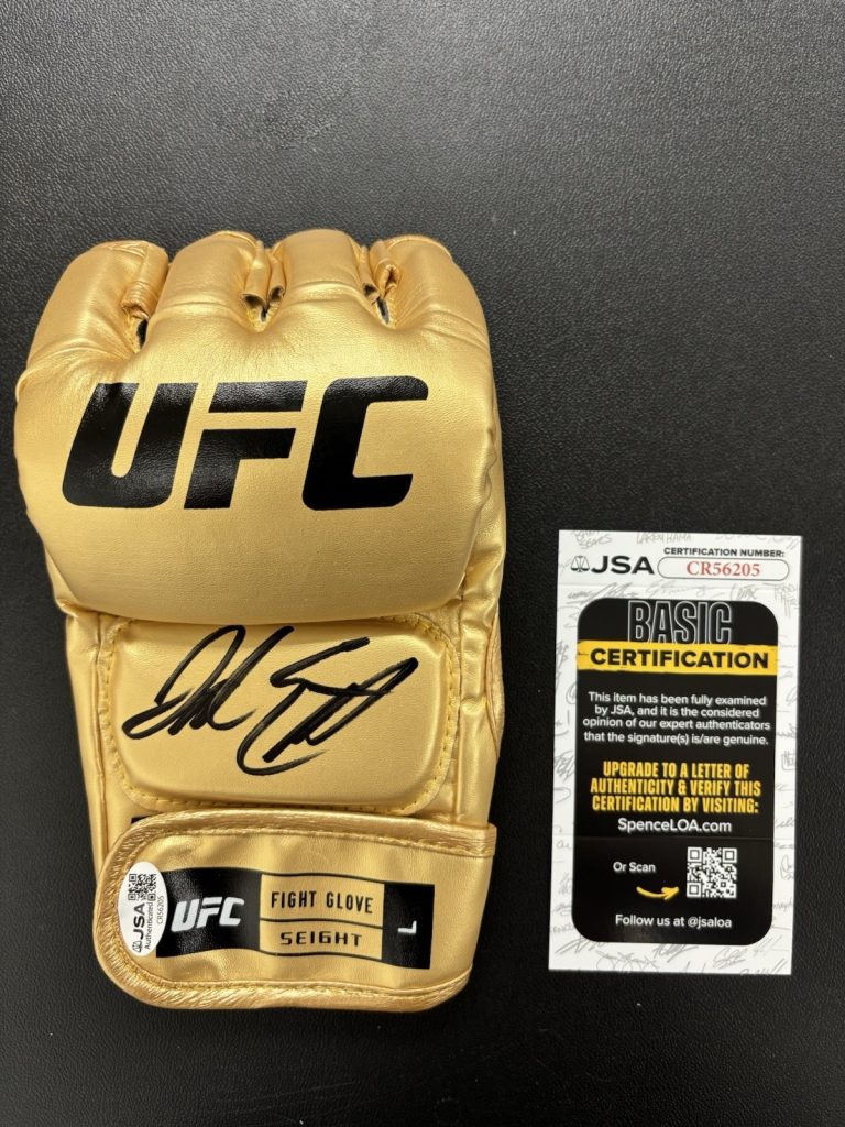 Josh Emmett Signed UFC Gold MMA Glove JSA Coa Autographed