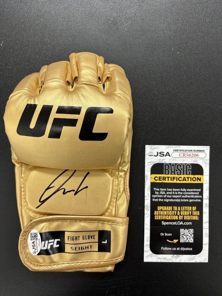 Alexander Volkanovski SIGNED Autographed UFC Fighter GOLD Glove. JSA Coa