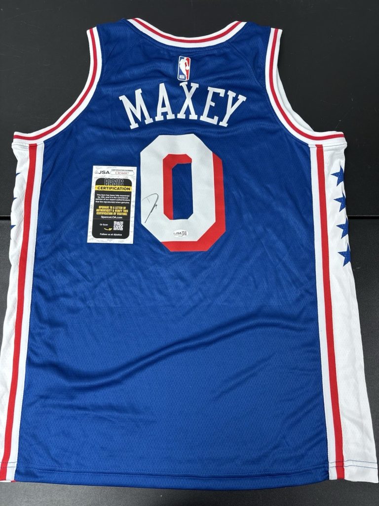 Tyrese Maxey Signed NBA Jersey Authentic Autograph JSA COA - Philadelphia 76ers