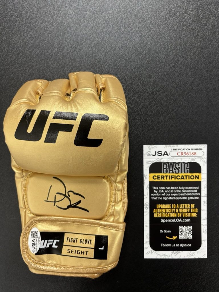 DREW DOBER SIGNED Autographed Gold UFC MMA Fighter Glove. Jsa Coa