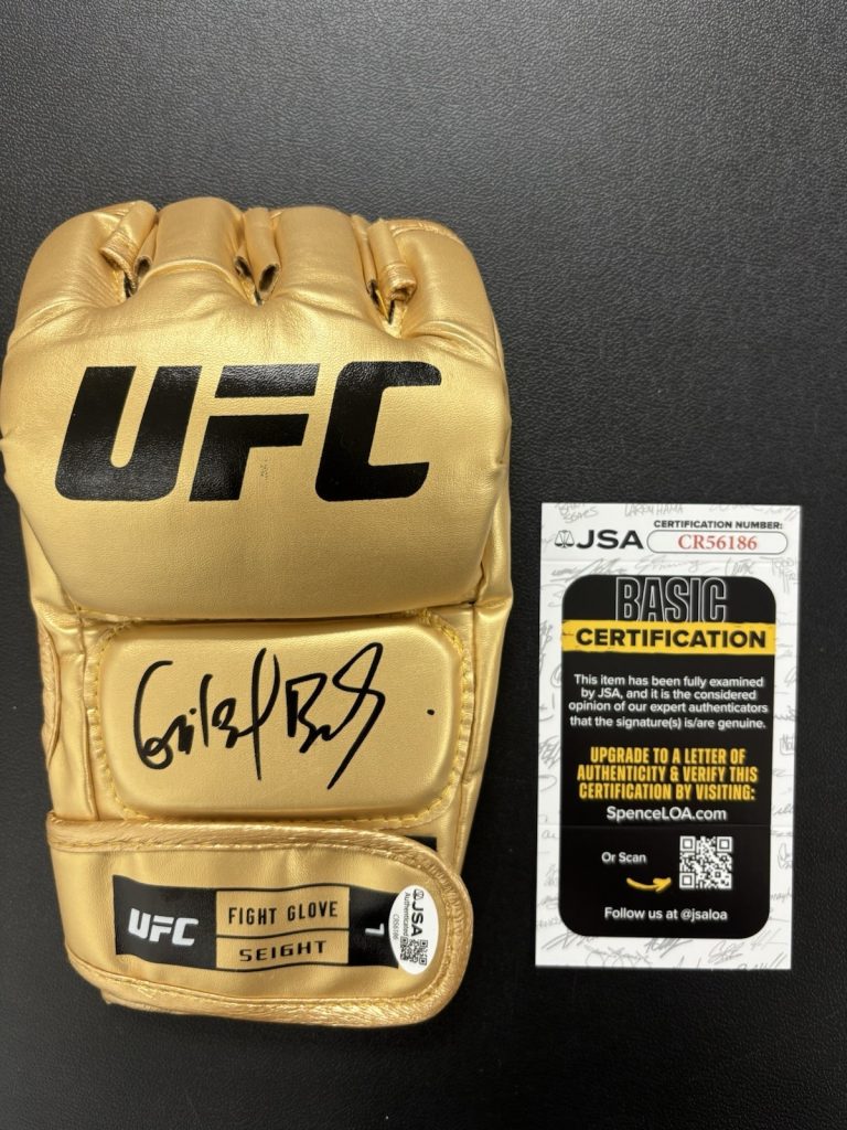 Gilbert Burns Signed Autographed Ufc Gold Glove Legend El Durinho. JSA Coa