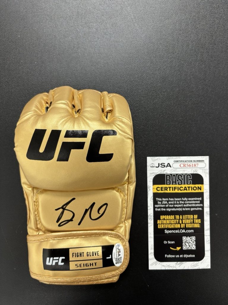 Bo Nickal Signed Autographed UFC Gold MMA Glove JSA Coa
