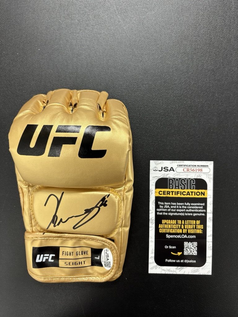 CARLOS ULBERG SIGNED Autographed Gold UFC GLOVE JSA COA