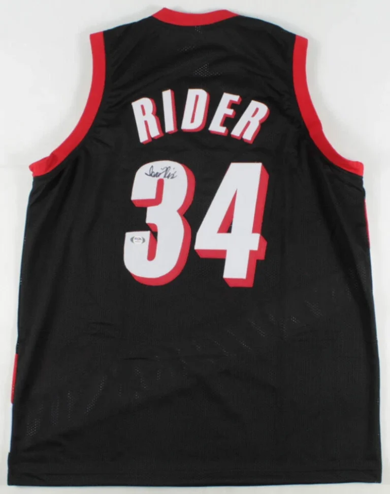 ISAIAH RIDER AUTOGRAPHED CUSTOM JERSEY (PORTLAND TRAIL BLAZERS) - PSA DNA!