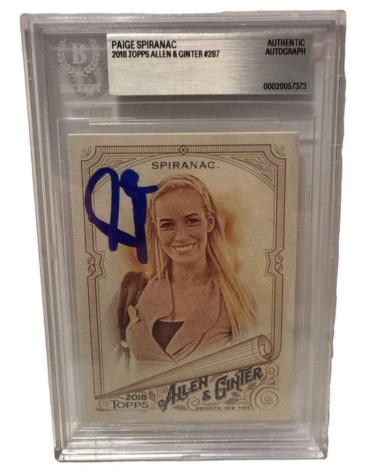 PAIGE SPIRANAC signed 2018 Topps Allen & Ginter Golf Card Beckett 00020057373