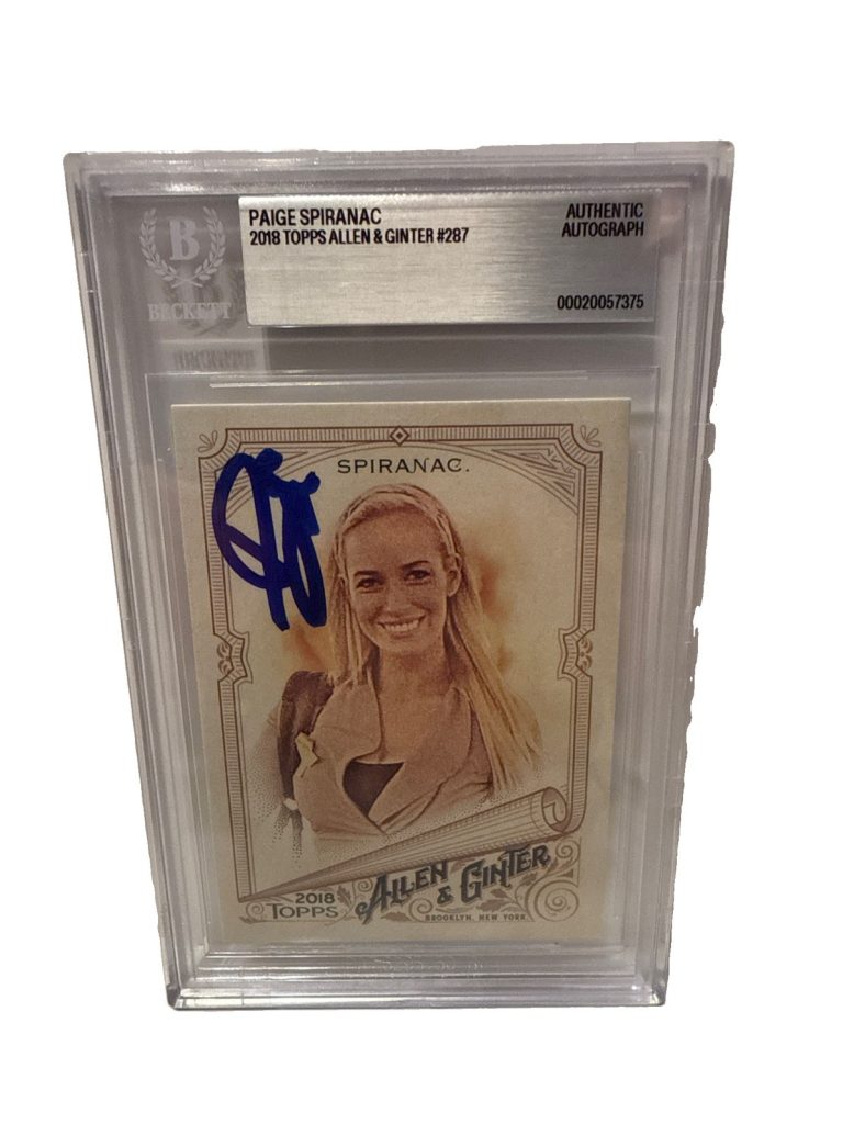 PAIGE SPIRANAC signed 2018 Topps Allen & Ginter Golf Card Beckett 00020057375