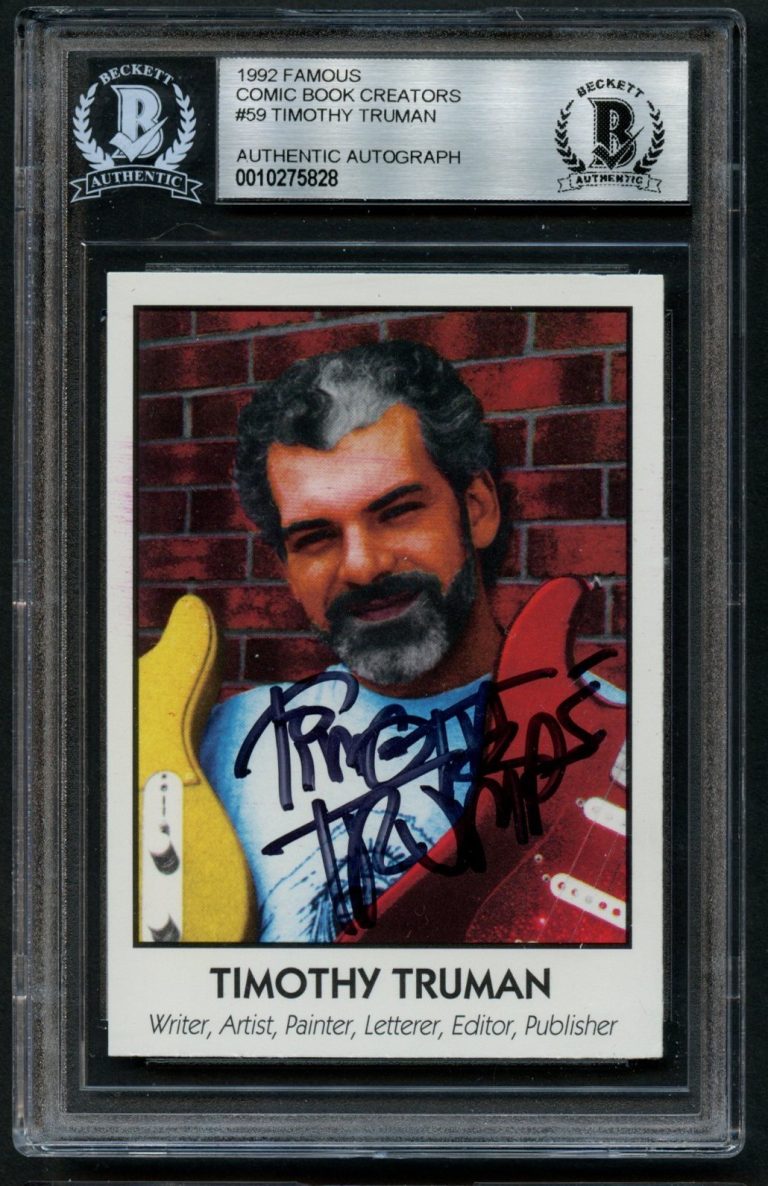 Timothy Truman signed autograph 1992 Famous Comic Book Creators Card BAS Slab