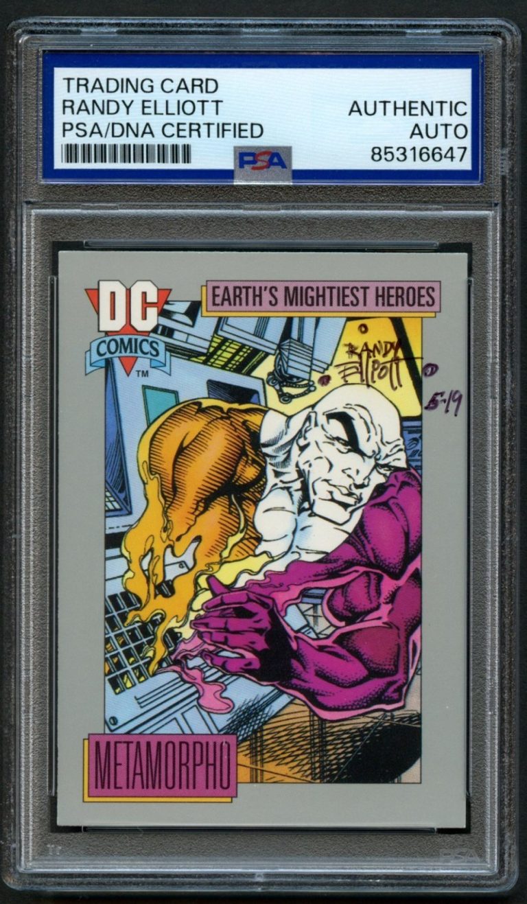 Randy Elliott #62 signed autograph 1991 DC Comic Artist Trading Card PSA Slabbed