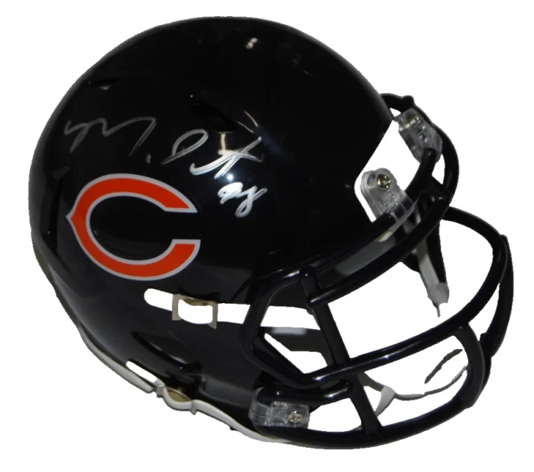 MONTEZ SWEAT signed (CHICAGO BEARS) 2026 mini football helmet JSA COA CR86540